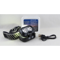 Фонарь головной YT-2073 (бел.+ желт., мигалка красн., аккум.+ шнур TYPE-C) с индикатором, бесконтакт