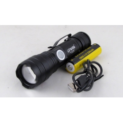 Фонарь светодиодный H-3072-PM10-TG (1 мощ., акк,18650, шнур TYPE-C) с магнитом, zoom