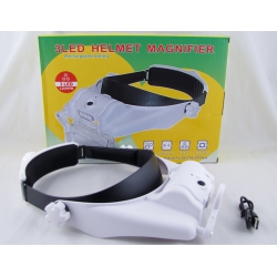 Очки-лупа MG-810000SC (1,5кратн. линза 1 /  2кратн. линза 2 /8кратн. линза 3, 3 ярк.) шнур microUSB