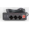 Сетевой удлинитель 3роз.+ 4USB HG-2507 3м с выключателем