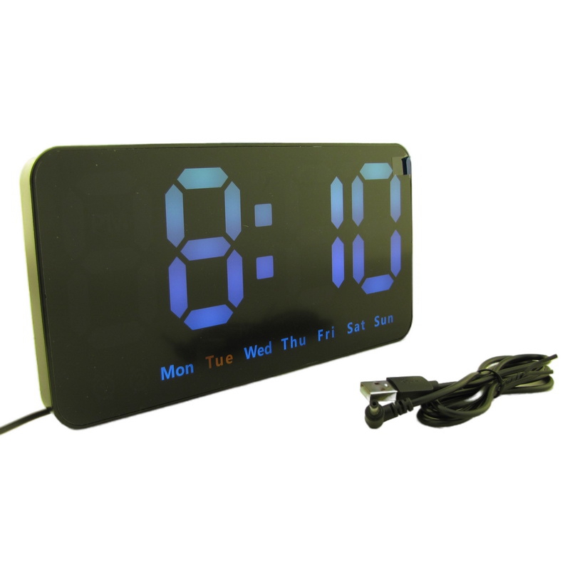 Часы-будильник электронные RE-6638C черный корпус