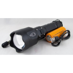 Фонарь светодиодный RE-2305-TG (1 мощ.+ 1 больш. желт.., мигалка, акк.26650, шнур TYPE-C) с индикато