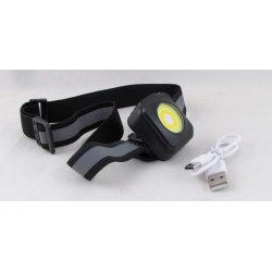 Фонарь налобный RE-G22 (1 бел.+ желт., красн. мигалка, шнур TYPE-C)