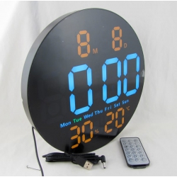 Часы-будильник электронные DS-5501 (белые+оранжевые цифры) с пультом, влажность, температура