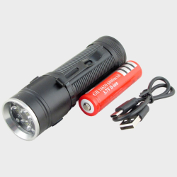 Фонарь светодиодный W-5184 (6 мощ., акк.18650, шнур TYPE-C) 5 режимов