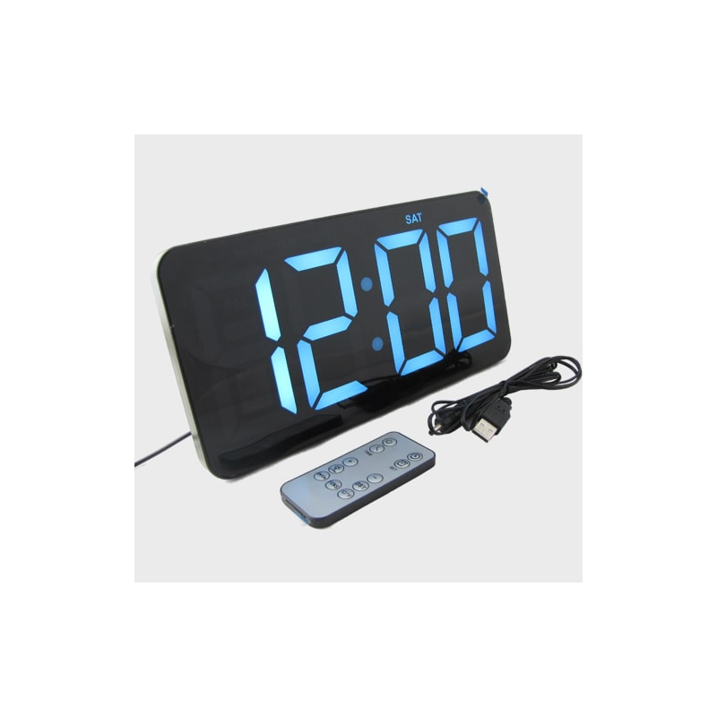 Часы-будильник электронные RE-2803 (белые цифры) с пультом