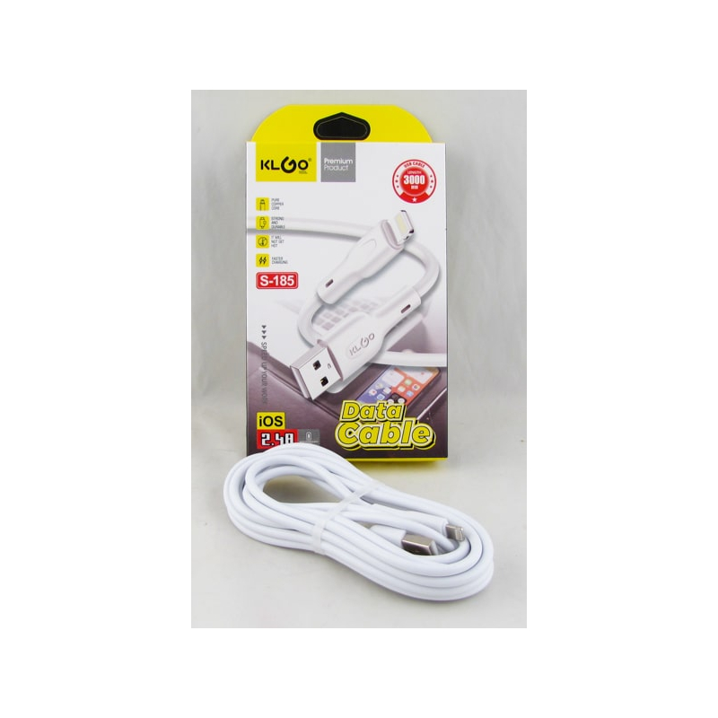 Кабель LIGHTNING 3м S-185 2,4A KLGO