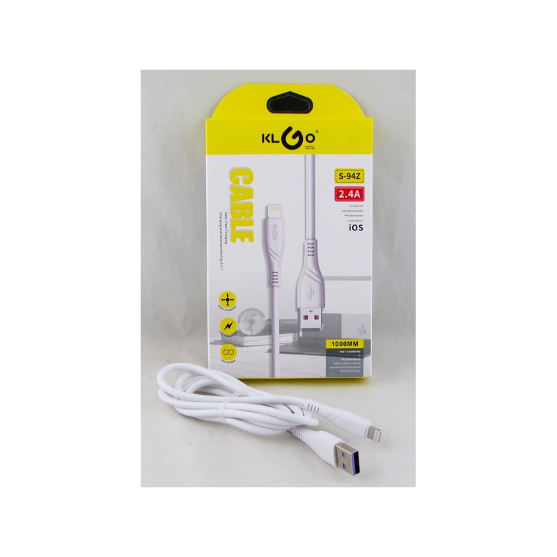 Кабель LIGHTNING 1м S-94Z 2,4A KLGO