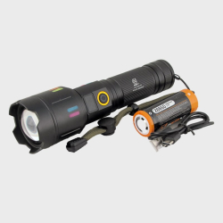 Фонарь светодиодный HYD-X83-TG (1 мощ., акк.26650, шнур TYPE-C, выход USB) с цифр. индикатором, zoom