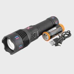 Фонарь светодиодный NGY-YG151-TG (1 мощ., акк.26650 + шнур TYPE-C, выход USB) с индикатором, zoom