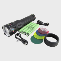 Фонарь светодиодный NGY-D2008 (1 мощ., 4 акк.181350, шнур TYPE-C, вых,USB) с индикатором, zoom