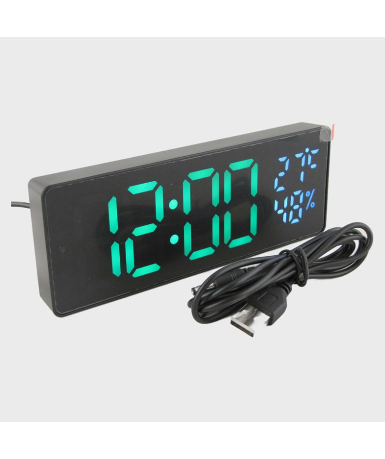 Часы-будильник электронные GH-7812L (зеленые+белые цифры)