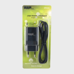 Сетевое зарядное устройство с кабелем SAMSUNG 1,2м 2,4A MR-24-V8 черное 2USB