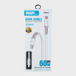 Кабель TYPE-C - TYPE-C 1,2м PD-89T белый 5A 60W гибкий