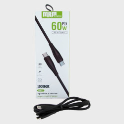 Кабель TYPE-C - TYPE-C 1м PD-91T черный 60W гибкий