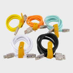 Кабель TYPE-C 1м R-120-TC 6A 120W Ø6mm силиконовый с застежкой