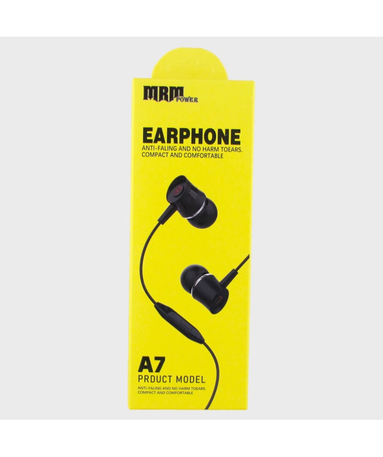 Наушники  с микроф. A-07 черные вакуум. в короб.