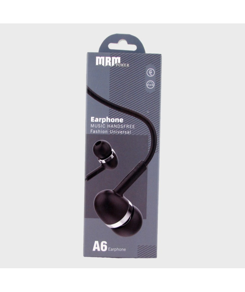 Наушники  с микроф. A-06 черные вакуум. в короб.