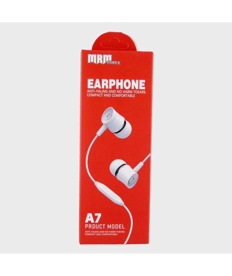 Наушники  с микроф. A-07 белые вакуум. в короб.