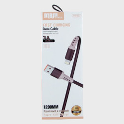 Кабель LIGHTNING 1,2м MR-91-IP 3A черный гибкий в короб.