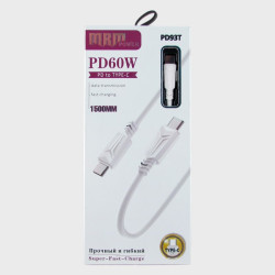 Кабель TYPE-C - TYPE-C 1,5м PD-93T белый 5A 60W гибкий