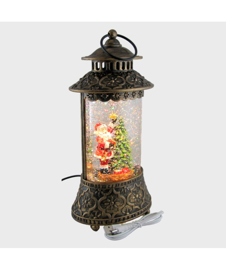 Новогодний фонарь (Рождественская ель и Санта) цилиндр