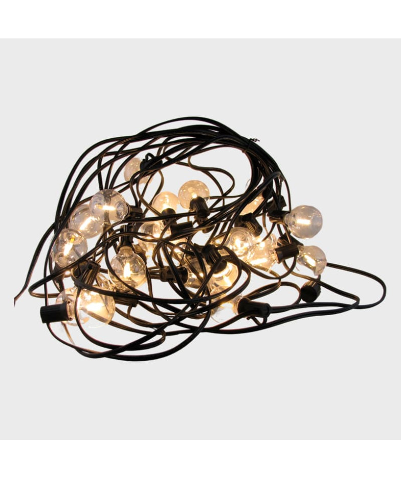 Гирлянда  Лампочки 15 м уличная черный шнур 30 ламп