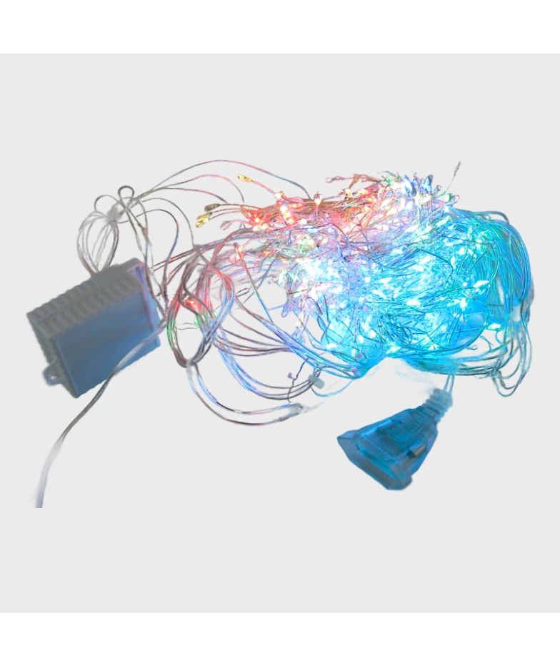 Гирлянда - роса штора разноцветная(3*2м) прозрачный шнур