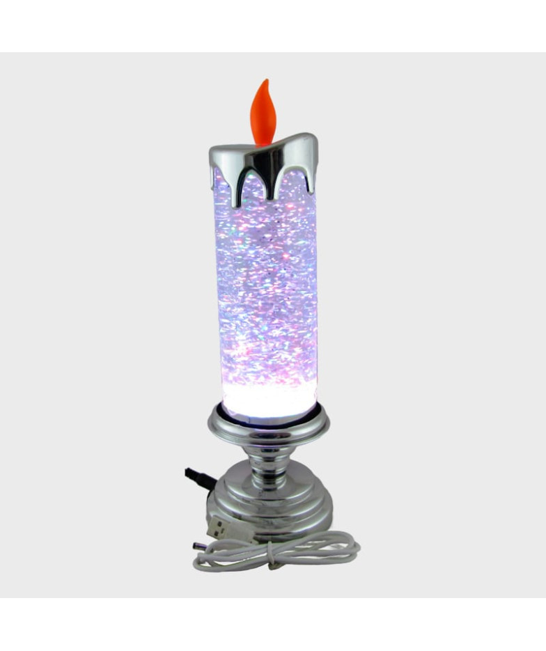 Светильник настольный светодиодный 20 см (свеча золотая) разноцветная подсветка