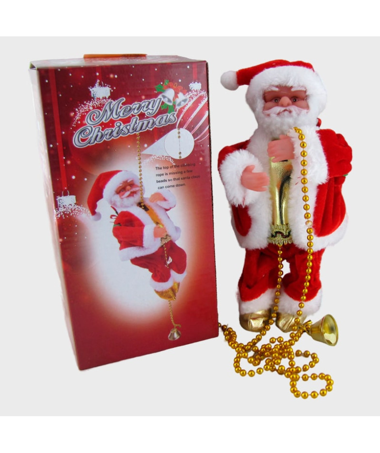 Новогодний сувенир  - Санта на гирлянде подвесной (двигается вверх/вниз) 3АА