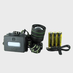 Фонарь налобный HT-3055-P360 (1 ярк.+ 3 акк., шнур TYPE-C, вых.USB) с индикатором, бесконтактный, zo