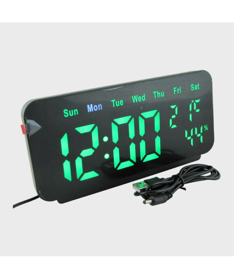 Часы-будильник электронные VST-912Y-4 (ярко-зелен. цифры)