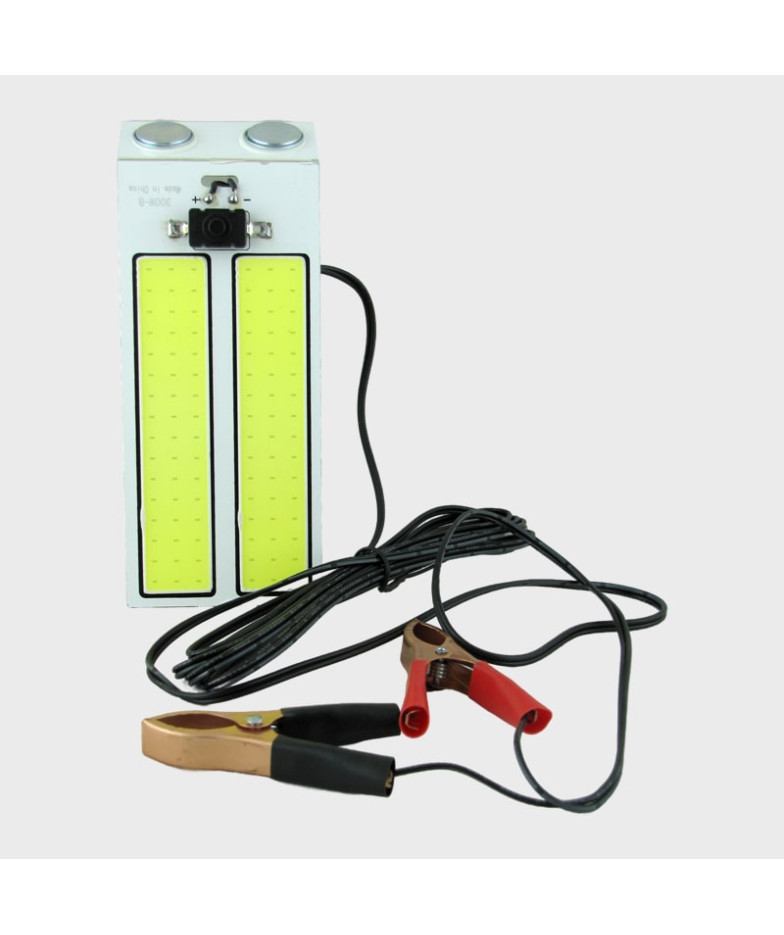 Фонарь переносной (2 больш. лампы) 300W-B (с крокодилами)