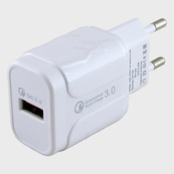 Сетевое зарядное устройство 5V 3,1A USB S-30 белый 3.0 быстрая зарядка без упаковки