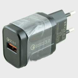 Сетевое зарядное устройство 5V 3,1A USB S-30 черный 3.0 быстрая зарядка без упаковки