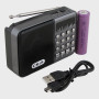 Радиоприёмник MK-066BT (FM) USB, TF, аккум.18650, шнур miniUSB, Bluetooth