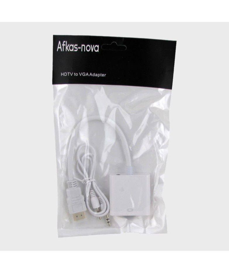 Переходник HDMI-VGA + AUX белый H-178A