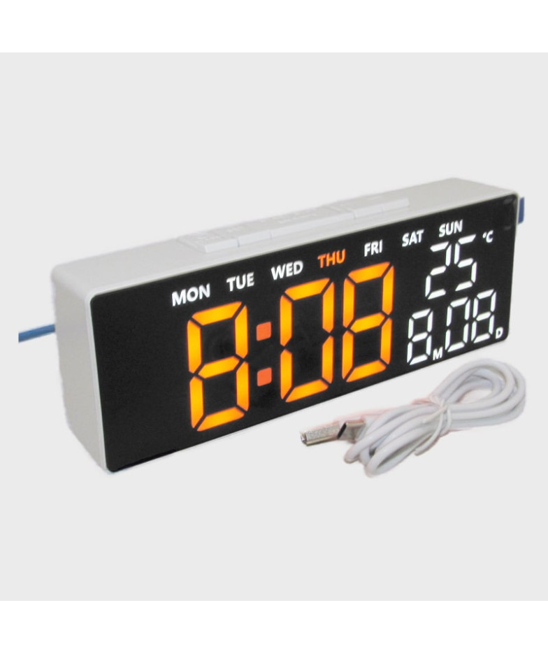 Часы-будильник электронные RE-5510 (оранжевые цифры)