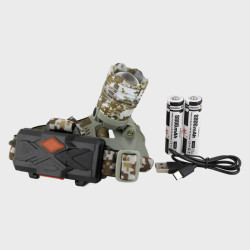 Фонарь налобный FA-8061M-P90-CP камуфляж (1 ярк.+ 2акк.+ шнур TYPE-C) zoom