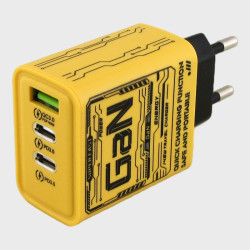 Сетевое зарядное устройство 5V 3A/9V 3A/12V 2,08A CH145-PD желтое USB+2PD 145W