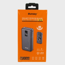 PowerBank BY-24 черный 20000mAh TYPE-C/Micro, индикатор, фонарик, 3 шнура для зарядки