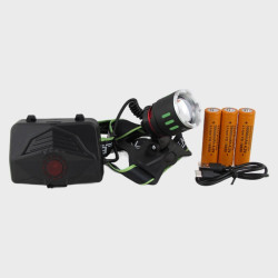Фонарь налобный HT-T1006-PM60-TG (1 ярк.+ 3акк.+ шнур TYPE-C, вых USB) с индикатором, zoom
