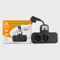 Сетевой удлинитель 3 роз.+ 2USB + TYPE-C HG-2803 с выключателем 2500W