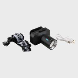 Фонарь налобный HT-986-PM10-TG (1 ярк., встроен. аккум., шнур TYPE-C) с индикатором