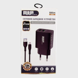 Сетевое зарядное устройство с кабелем SAMSUNG 2,4A S-85-V8 черный 2USB