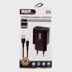 Сетевое зарядное устройство с кабелем TYPE-C 2,4A S-85-TC черный 2USB