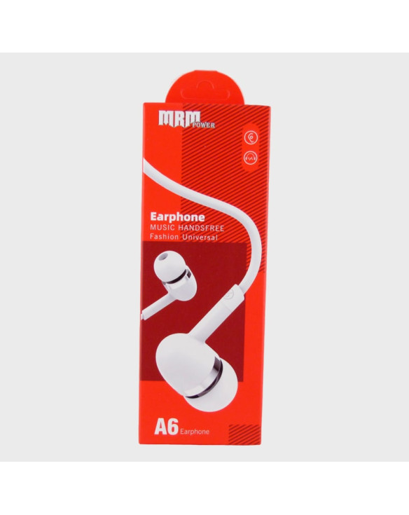 Наушники  с микроф. A-06 белые вакуум. в короб.