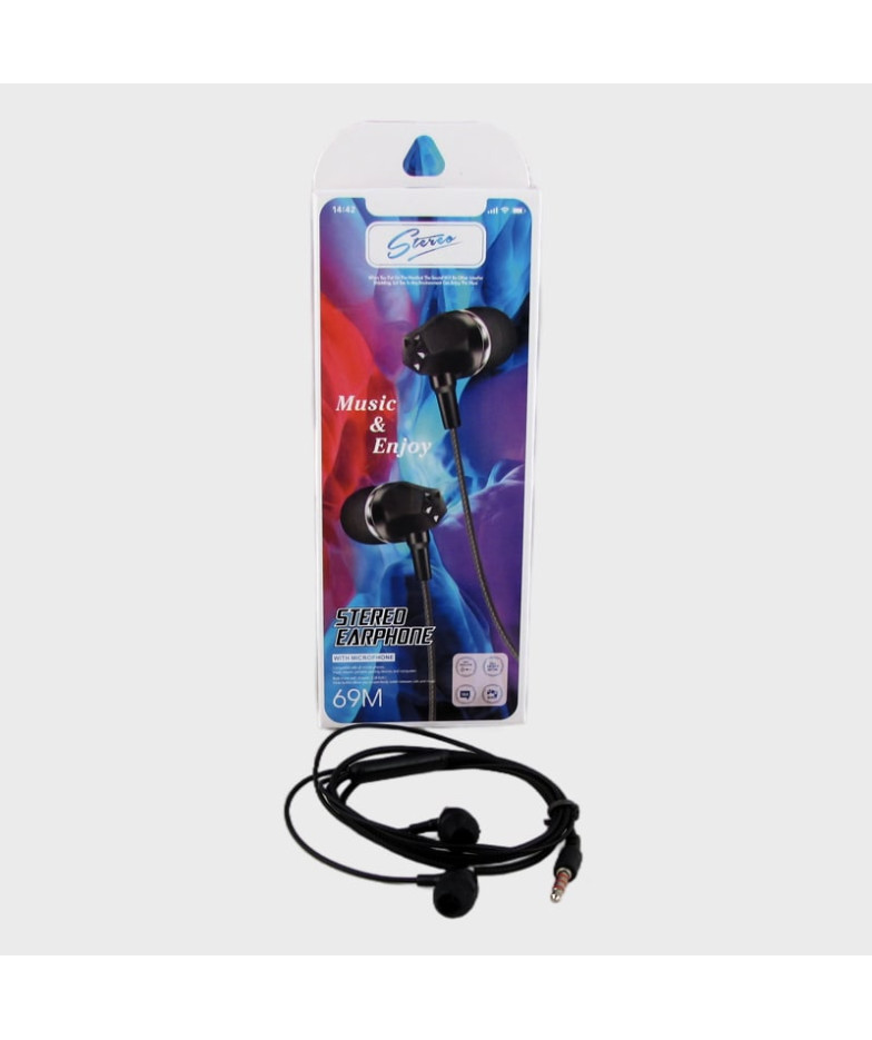 Наушники D-69m-1 черные вакуум. в короб.