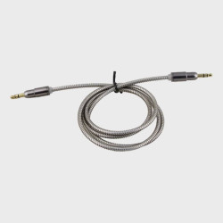 Шнур AUX (Джек 3,5 - Джек 3,5) 1м метал. M-299 черные
