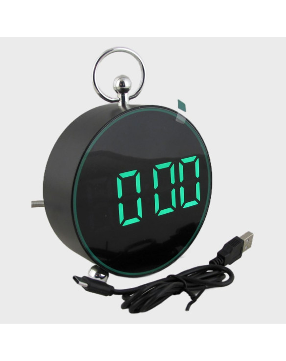 Часы-будильник электронные RE-8025 черный корпус (зеленые цифры)